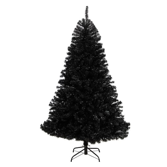 6ft. Pre-Lit Black Artificial Christmas Tree, Clear LED Lights
